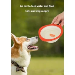 Dtopbuyage - Bol de nourriture pour chien en silicone pliable Sale