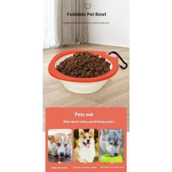 Dtopbuyage - Bol de nourriture pour chien en silicone pliable Sale