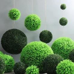 Dtopbuyage Plantes Artificielles | - Boule de plante artificielle de milan pour la décoration du plafond 23cm 2pcs
