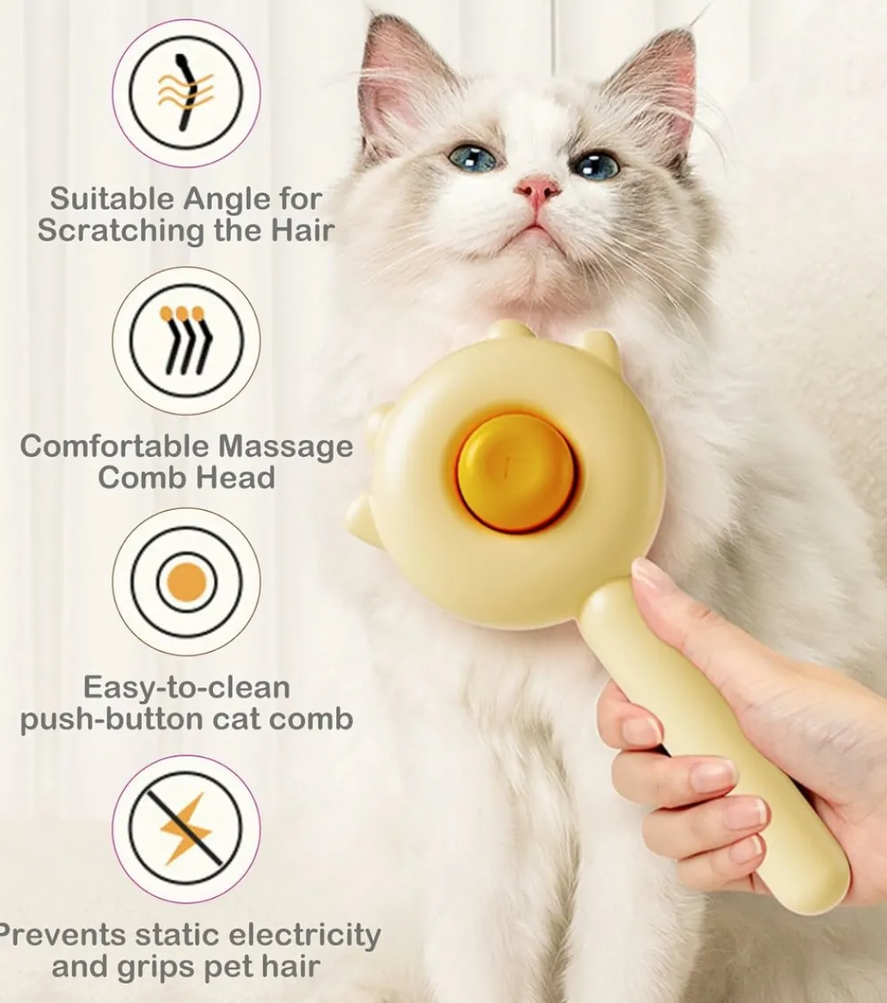 Dtopbuyage - Brosse pour animaux de compagnie bouton de nettoyage New