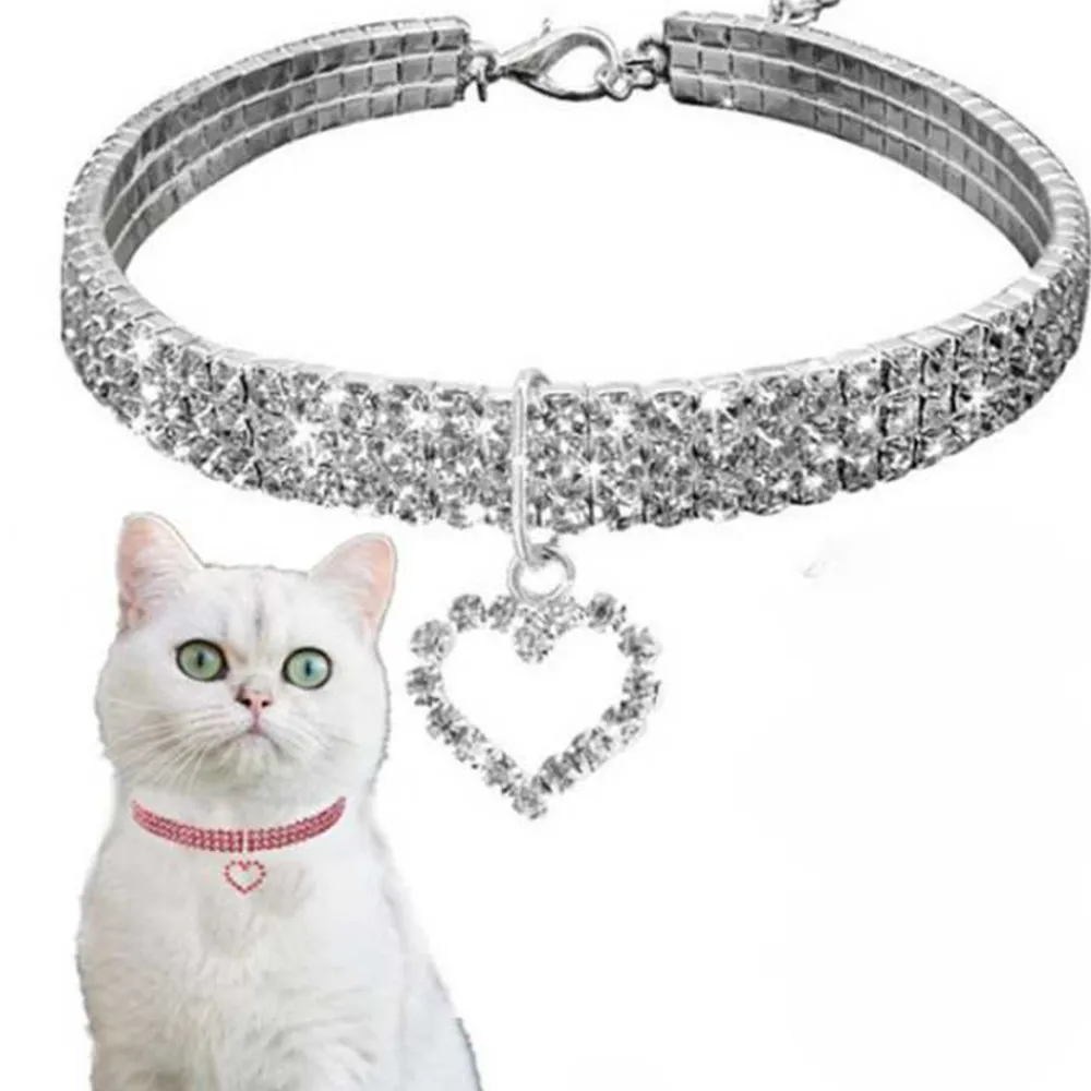 Dtopbuyage - collier en strass avec cœur pour chats Best