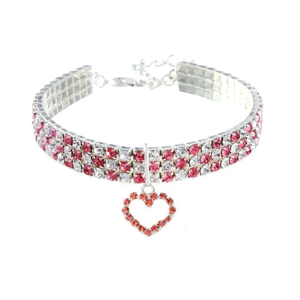 Dtopbuyage - collier en strass avec cœur pour chats Best