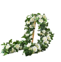 Dtopbuyage Plantes Artificielles | - - 16 rosiers artificiels blancs, 2 pièces