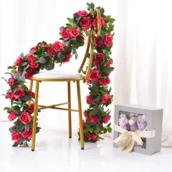 Dtopbuyage Plantes Artificielles | - - 16 têtes de vignes de roses artificielles violettes 2 pièces