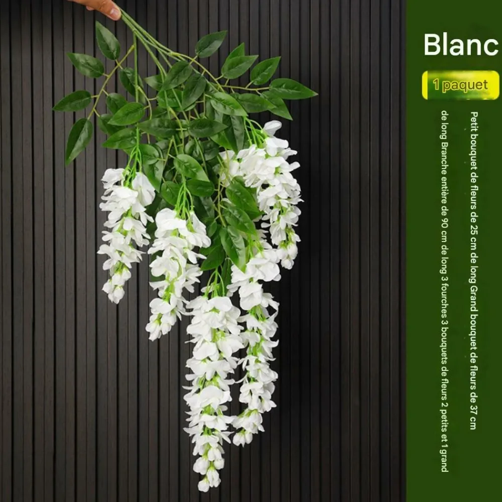 Dtopbuyage - Fleurs artificielles de glycine et de cassia fistula pour décoration du plafond blanc*2 pièces New