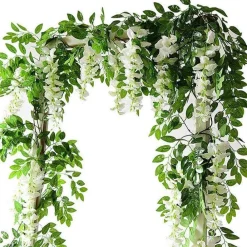 Dtopbuyage - Fleurs artificielles de glycine et de cassia fistula pour décoration du plafond blanc*2 pièces New