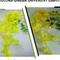 Dtopbuyage - Fleurs artificielles de glycine et de cassia fistula pour décoration du plafond jaune*2 Outlet