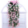 Dtopbuyage - Fleurs artificielles - tiges, paniers mural et fleurs pour décoration rose - New