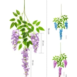 Dtopbuyage - Fleurs artificielles de glycine et de cassia fistula pour décoration du plafond violet*2 Clearance