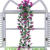 Dtopbuyage - Fleurs artificielles - tiges, paniers mural et fleurs pour décoration fuchsia - New