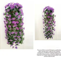 Dtopbuyage - Fleurs artificielles - tiges, paniers mural et fleurs pour décoration fuchsia - New
