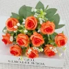 Dtopbuyage - Fleurs artificielles, gypsophile et rose diamant 2 pièces orange New
