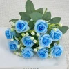 Dtopbuyage - Fleurs artificielles, gypsophile et rose diamant 2 pièces bleu Clearance