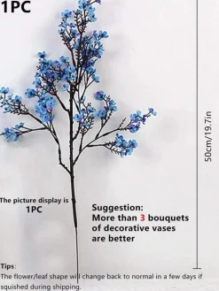 Dtopbuyage Plantes Artificielles | - Fleurs pour maison mariage fête etc blue cerez 10 bâtons
