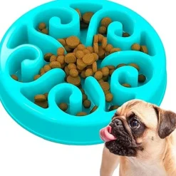 Dtopbuyage Gamelles Et Autres Accessoires | - Gamelle anti glouton bleu plateau interactif pour animaux compagnie