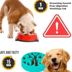 Dtopbuyage Gamelles Et Autres Accessoires | - Gamelle anti glouton bleu plateau interactif pour animaux compagnie