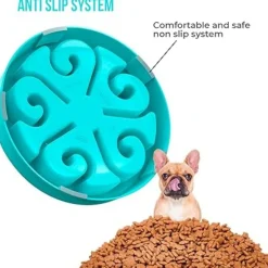 Dtopbuyage Gamelles Et Autres Accessoires | - Gamelle anti glouton bleu plateau interactif pour animaux compagnie