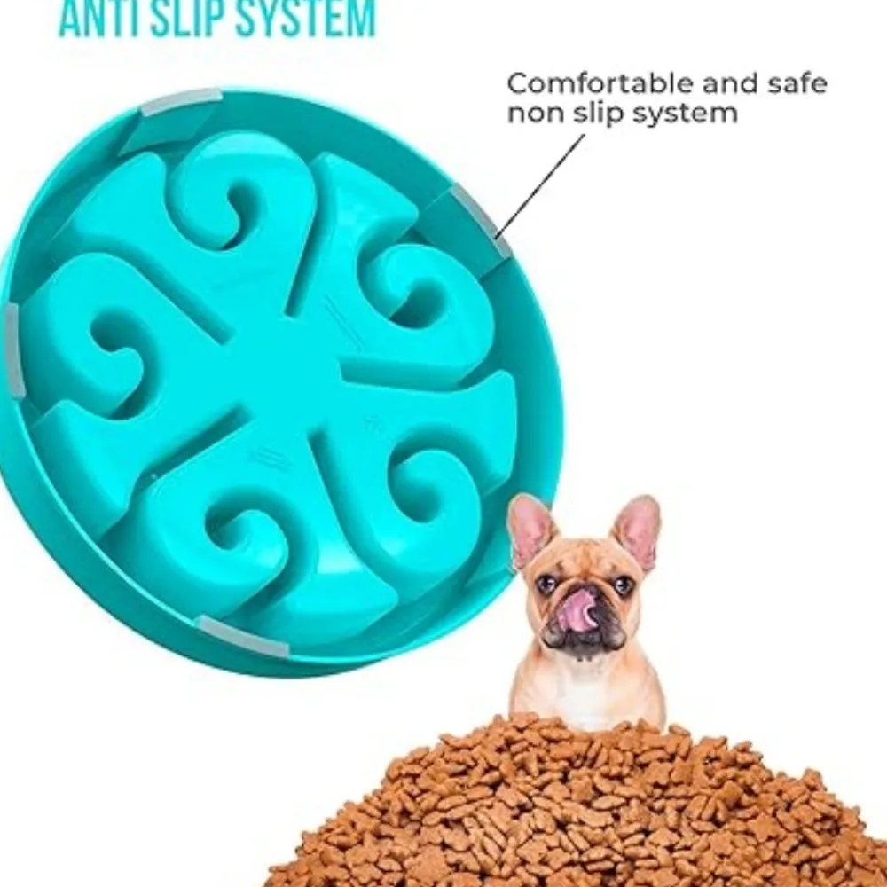 Dtopbuyage Gamelles Et Autres Accessoires | - Gamelle anti glouton bleu plateau interactif pour animaux compagnie