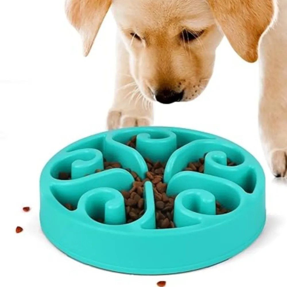 Dtopbuyage Gamelles Et Autres Accessoires | - Gamelle anti glouton bleu plateau interactif pour animaux compagnie