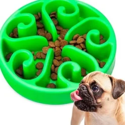 Dtopbuyage Gamelles Et Autres Accessoires | - Gamelle anti glouton vert plateau interactif pour animaux compagnie