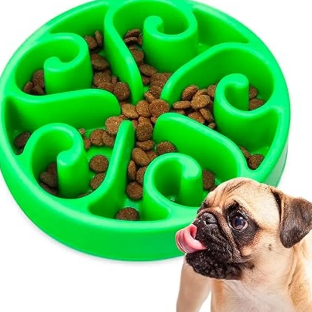 Dtopbuyage Gamelles Et Autres Accessoires | - Gamelle anti glouton vert plateau interactif pour animaux compagnie