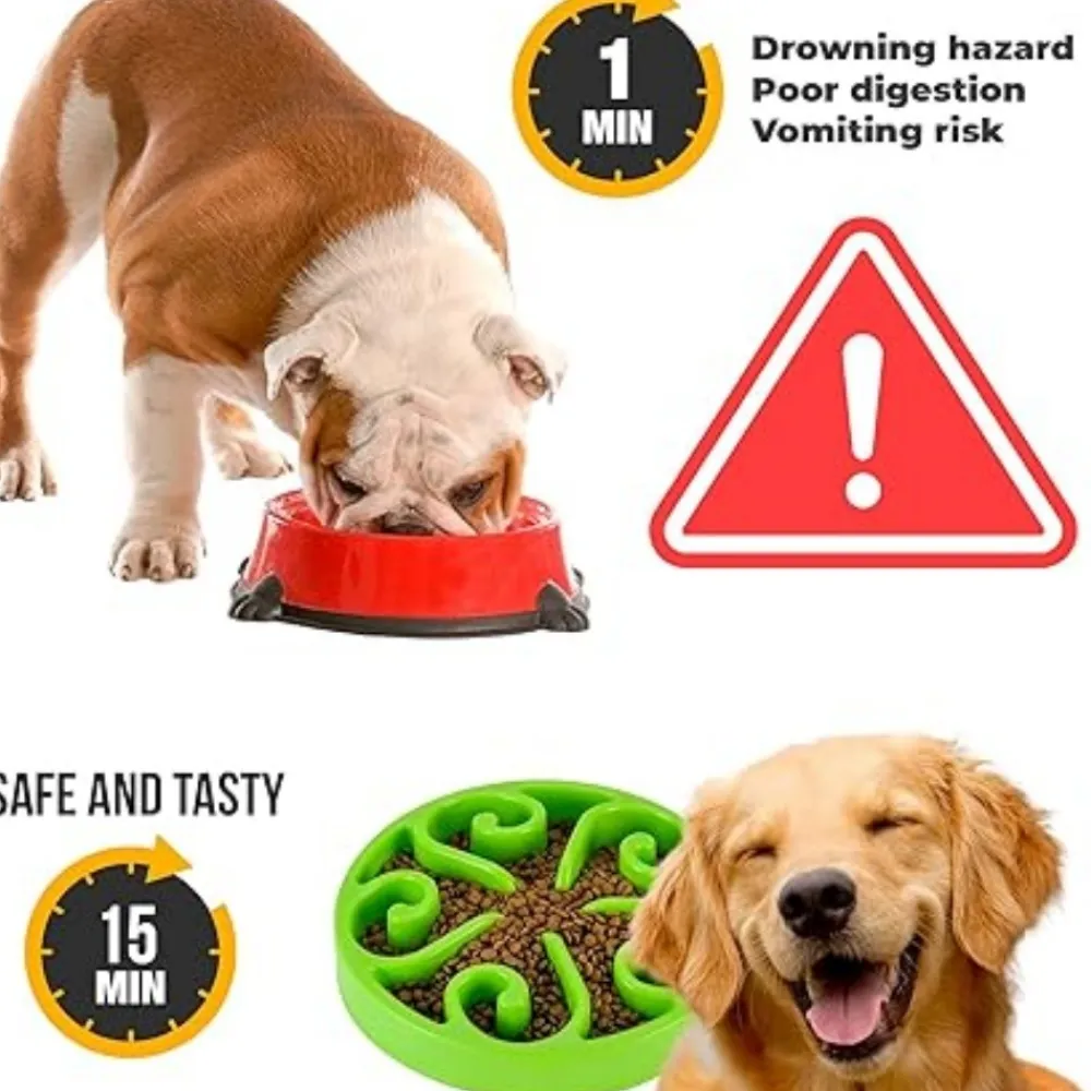Dtopbuyage Gamelles Et Autres Accessoires | - Gamelle anti glouton vert plateau interactif pour animaux compagnie