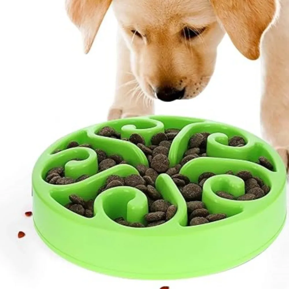 Dtopbuyage Gamelles Et Autres Accessoires | - Gamelle anti glouton vert plateau interactif pour animaux compagnie