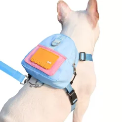 Dtopbuyage - Harnais pour chien avec sac à dos - bleu