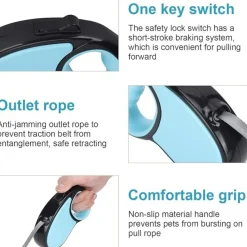 Dtopbuyage - Laisse rétractable anti-glissement pour chiens Best