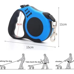 Dtopbuyage - Laisse rétractable 5m bleue pour chien Discount