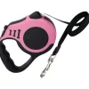 Dtopbuyage - Laisse rétractable 5m rose pour chien Hot