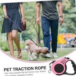 Dtopbuyage - Laisse rétractable 5m rose pour chien Hot