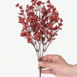 Dtopbuyage - Lot de 10 fleurs d'automne artificielles de gypsophila pour diverses décorations Hot