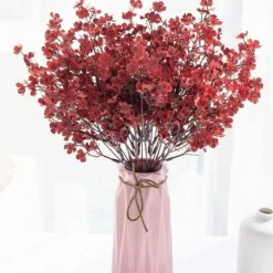 Dtopbuyage - Lot de 10 fleurs d'automne artificielles de gypsophila pour diverses décorations Hot