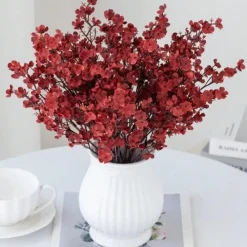Dtopbuyage - Lot de 10 fleurs d'automne artificielles de gypsophila pour diverses décorations Hot