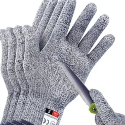 Dtopbuyage Vêtement Pour Le Jardin | - Lot de 4 gants anti - coupures niveau 5 (2m+2l)
