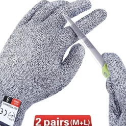 Dtopbuyage Vêtement Pour Le Jardin | - Lot de 4 gants anti - coupures niveau 5 (2m+2l)