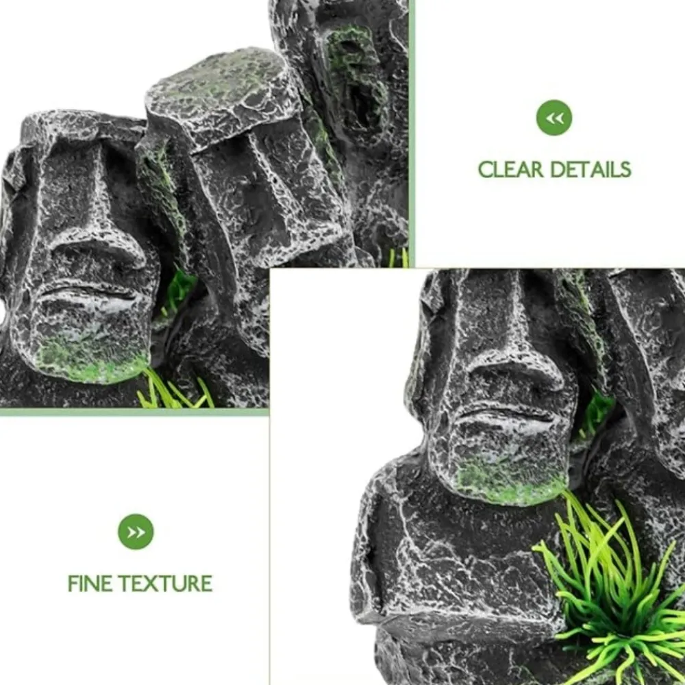 Dtopbuyage Plantes Et Décoration | - Ornement aquarium statue moai en résine