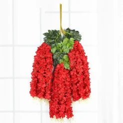 Dtopbuyage - Paquet de 12 rotins de fleurs artificielles de glycine et de violet pour mariage rouge Best