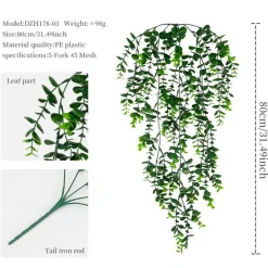 Dtopbuyage Plantes Artificielles | - Plantes artificielles - tiges de fougères et de feuilles persanes pour mur type c -