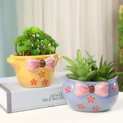 Dtopbuyage Cache-Pots Et Bacs D'Intérieur | - Pot céramique coloré 12x10x7cm fleurs