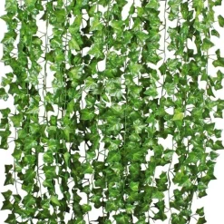 Dtopbuyage - Rameaux de lierre artificiels et feuilles fausses pour décoration suspendue Sale
