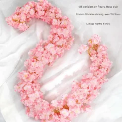 Dtopbuyage Plantes Artificielles | - Vigne de fleurs de cerisier artificielles pour décor intérieur et masquer les tuyaux rosé