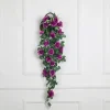 Dtopbuyage - Vinée de roses artificielles avec panier de bambou pour décoration violet Outlet