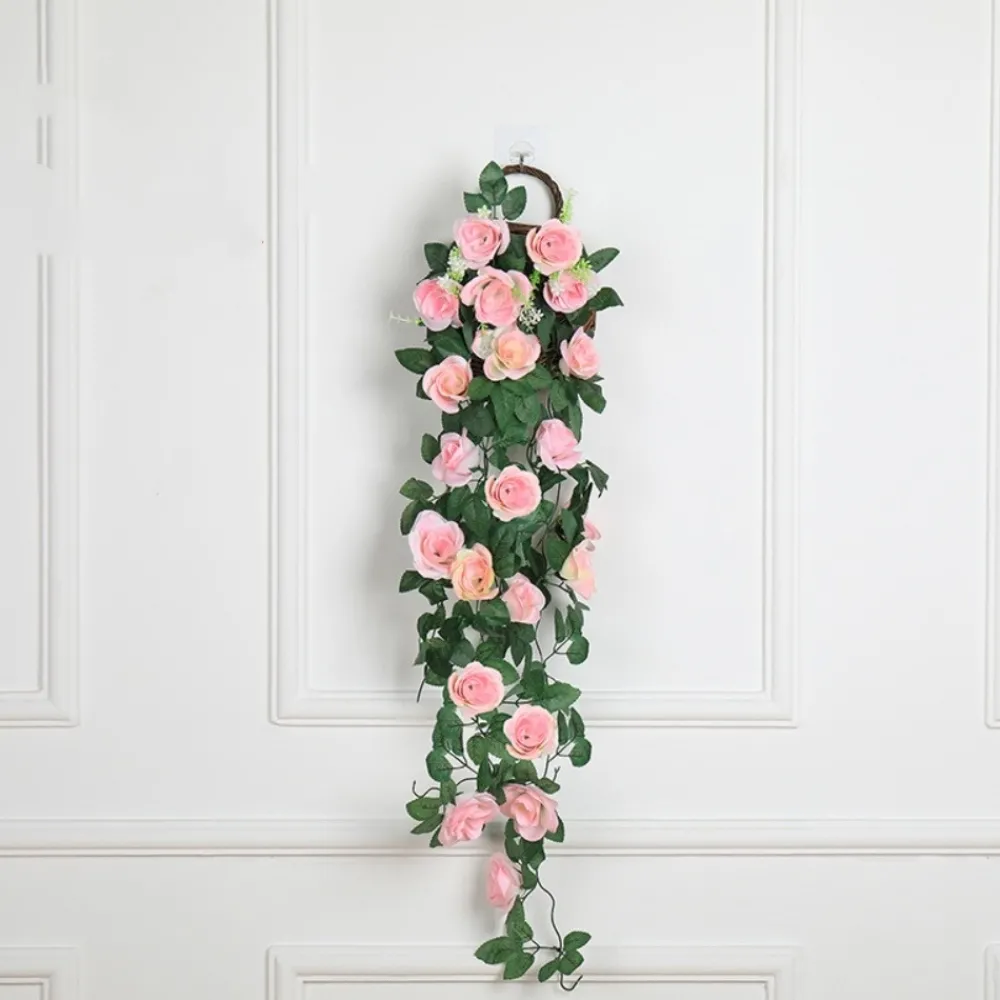 Dtopbuyage Plantes Artificielles | - Vinée de roses artificielles avec panier de bambou pour décoration rose