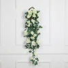 Dtopbuyage - Vinée de roses artificielles avec panier de bambou pour décoration blanc Best