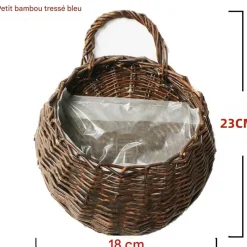Dtopbuyage - Vinée de roses artificielles avec panier de bambou pour décoration blanc Best