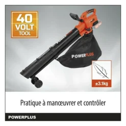Dual Power Broyeurs, Nettoyeurs Et Souffleurs | - Aspirateur souffleur broyeur a batterie 40v powdpg75270 - moteur brushless - livré sans batterie ni chargeur
