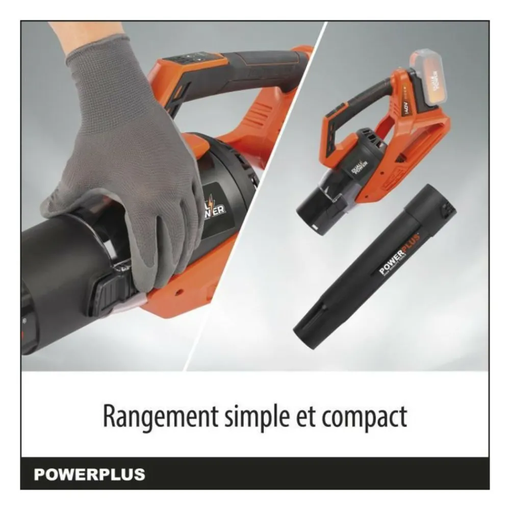 Dual Power - Souffleur de feuilles a batterie 40v powdpg7526 - moteur brushless - livré sans batterie ni chargeur New