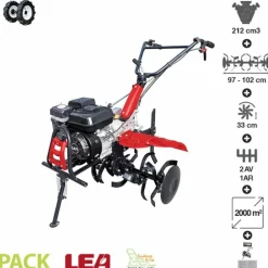 Dunsch - Motoculteur thermique avec roues pneumatiques travail 102cm vitesses 2av-1ar lea le42212-97w21 Best